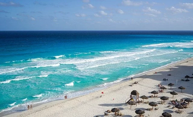 aerial view of a Mexican beach