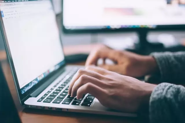 Man working on a computer